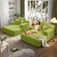 LLappuil 2 Piece Chaise Lounge Chair Indoor, Corduroy Boneless Sofa Bed, Deep Seat Sleeper Couch Reading Chairs, Cloud Sofas Couches for Living Room, No Assembly Required Olive