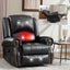 LLappuil Recliner Chair, 360° Swivel Massage Recliner Chair with Heat, Nursery Glider Rocker Manual Recliner Chair with Side Pockets for Living Room, Bedroom Black
