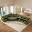 LLappuil Modular Sectional Sofa, Oversiezed Curved Sectional Couch with Storage & Hexagon Seat, Corduroy Sectional Sofa with Adjustable Arms & Backs for Living Room Green