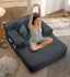 LLappuil Chaise Lounge Chair Indoor, Corduroy Boneless Sofa Bed, Deep Seat Sleeper Couch Reading Chairs, Cloud Sofas Couches for Living Room, No Assembly Required Dark Gray