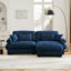 LLappuil 94" Loveseat Sofa, Modular Sectional Sofa with Movable Ottoman, Oversized Velvet Cloud Couch for Living Room