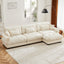 LLappuil 130" Sectional Sofa, Modular Sectional Couch with Movable Ottoman, Oversized Velvet Cloud Couch for Living Room