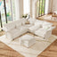 LLappuil Modular Sectional Sofa, Sectional Couch with Storage Seat, Oversized Corduroy Sofa Couch with Adjustable Arms Backs for Living Room Beige