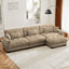 LLappuil 130" Sectional Sofa, Modular Sectional Couach with Movable Ottoman, Oversized Velvet Cloud Couch for Living Room