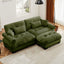 LLappuil 94" Loveseat Sofa, Modular Sectional Sofa with Movable Ottoman, Oversized Velvet Cloud Couch for Living Room