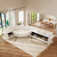 LLappuil Modular Sectional Sofa, Oversiezed Curved Sectional Couch with Storage & Hexagon Seat, Corduroy Sectional Sofa with Adjustable Arms & Backs for Living Room Beige