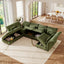 LLappuil Modular Sectional Sofa, Sectional Couch with Adjustable Arms Backs & Storage Seat, Oversized Corduroy Sofa Couch for Living Room Green