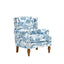 LLappuil Accent Chair, Mid-century Wingback Single Sofa Chair with Nailhead Trim Armrest, Flower Printed Polyester Fabric Reading Chair for Living Room