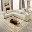 LLappuil 115" Sectional Sofa, Oversized Sectional Couch with Pull Out Sofa Bed King Size, Velvet Button Tufted Chesterfield Sofa Couch with Trim Rolled Arms for Living Room Beige