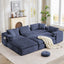 LLappuil Sectional Sofa, Oversized 138" Sectional Couch Convertible Sofa Bed, 6 Seat Corduroy Sofa Couch with Side Pocket for Living Room, No Assembly Blue