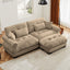LLappuil 94" Loveseat Sofa, Modular Sectional Sofa with Movable Ottoman, Oversized Velvet Cloud Couch for Living Room