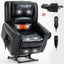 LLappuil Lift Power Recliner Chair, Dual Motor Massage Recliner Chair with Heat, Genuine Leather Nursery Glider Rocker Recliner Chair for Living Room, Bedroom Black