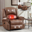 LLappuil Recliner Chair, 360° Swivel Massage Recliner Chair with Heat, Nursery Glider Rocker Manual Recliner Chair with Side Pockets for Living Room, Bedroom Light Brown