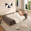 LLappuil Futon Sofa Bed, 79" Loveseat Sofa Convertible Sofa Bed Queen Size, Corduroy Sofa Couch for Living Room Camel