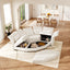 LLappuil Modular Sectional Sofa, Oversiezed Curved Sectional Couch with Storage & Hexagon Seat, Corduroy Sectional Sofa with Adjustable Arms & Backs for Living Room Beige