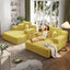 LLappuil 2 Piece Chaise Lounge Chair Indoor, Corduroy Boneless Sofa Bed, Deep Seat Sleeper Couch Reading Chairs, Cloud Sofas Couches for Living Room, No Assembly Required Yellow