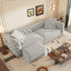 LLappuil Pull Out Sofa Bed King Size, 98" Tufted 3 Seat Sofa Convertible Sleeper Sofa Bed, Oversized 28" Deep Seat Velvet Sofa Couch for Living Room Light Gray