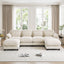 LLappuil 136" Sectional Sofa, U Shaped Modular Sectional Couch with Double Movable Ottoman, Cloud Chenille Sofa Couch for Living Room