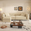 LLappuil Pull Out Sofa Bed King Size, 98" Tufted 3 Seat Sofa Convertible Sleeper Sofa Bed, Oversized 28" Deep Seat Velvet Sofa Couch for Living Room Khaki