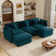 LLappuil 104" Sectional Sofa, Modular Sectional Couch with Double Movable Ottoman, Chenille Cloud Sofa Couch for Living Room