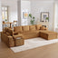 LLappuil 144" Sectional Sofa, Oversized Modular Sectional Couch with Chaise, Magazine Pockets, Removable Armrests, Cloud Boneless Corduroy Sofa Convertible Sofa Bed for Living Room
