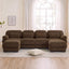 LLappuil 132" Sectional Sofa, U Shaped Modular Sectional Couch with Double Movable Ottoman, Cloud Corduroy Sofa Couch for Living Room