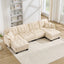 LLappuil 132" Sectional Sofa, Oversized Modular Sectional Couch with Double Movable Ottoman, Chenille Cloud Sofa Couch for Living Room