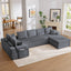 LLappuil 144" Sectional Sofa, Oversized Modular Sectional Couch with Chaise, Magazine Pockets, Removable Armrests, Cloud Boneless Corduroy Sofa Convertible Sofa Bed for Living Room