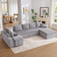 LLappuil 144" Sectional Sofa, Oversized Modular Sectional Couch with Chaise, Magazine Pockets, Removable Armrests, Cloud Boneless Corduroy Sofa Convertible Sofa Bed for Living Room