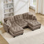 LLappuil 101" Sectional Sofa, Modular Sectional Couch with Double Movable Ottoman, Chenille Cloud Sofa Couch for Living Room