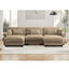 LLappuil 130" Sectional Sofa, Modular Sectional Couch with Double Movable Ottoman, Oversized Velvet Cloud Couch for Living Room