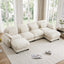 LLappuil 136" Sectional Sofa, U Shaped Modular Sectional Couch with Double Movable Ottoman, Cloud Chenille Sofa Couch for Living Room