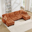 LLappuil 132" Sectional Sofa, Oversized Modular Sectional Couch with Double Movable Ottoman, Chenille Cloud Sofa Couch for Living Room