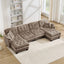 LLappuil 132" Sectional Sofa, Oversized Modular Sectional Couch with Double Movable Ottoman, Chenille Cloud Sofa Couch for Living Room