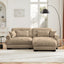 LLappuil 94" Loveseat Sofa, Modular Sectional Sofa with Movable Ottoman, Oversized Velvet Cloud Couch for Living Room