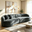 LLappuil 114" Sectional Sofa, Oversized Curved Modular Sectional Couch with Deep Seat, Chenille Boneless Sofa Couch for Living Room
