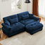 LLappuil 94" Loveseat Sofa, Modular Sectional Sofa with Movable Ottoman, Oversized Velvet Cloud Couch for Living Room