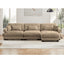 LLappuil 130" Sectional Sofa, Modular Sectional Couach with Movable Ottoman, Oversized Velvet Cloud Couch for Living Room