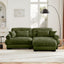 LLappuil 94" Loveseat Sofa, Modular Sectional Sofa with Movable Ottoman, Oversized Velvet Cloud Couch for Living Room