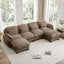 LLappuil 136" Sectional Sofa, U Shaped Modular Sectional Couch with Double Movable Ottoman, Cloud Chenille Sofa Couch for Living Room