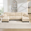 LLappuil 132" Sectional Sofa, Oversized Modular Sectional Couch with Double Movable Ottoman, Chenille Cloud Sofa Couch for Living Room