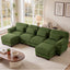 LLappuil 132" Sectional Sofa, U Shaped Modular Sectional Couch with Double Movable Ottoman, Cloud Corduroy Sofa Couch for Living Room