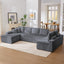 LLappuil 144" Sectional Sofa, Oversized Modular Sectional Couch with Chaise, Magazine Pockets, Removable Armrests, Cloud Boneless Corduroy Sofa Convertible Sofa Bed for Living Room