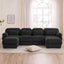 LLappuil 132" Sectional Sofa, U Shaped Modular Sectional Couch with Double Movable Ottoman, Cloud Corduroy Sofa Couch for Living Room