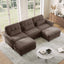 LLappuil 98" Sectional Sofa, U Shaped Modular Sectional Couch with Double Movable Ottoman, Cloud Chenille Sofa Couch for Living Room