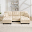 LLappuil 101" Sectional Sofa, Modular Sectional Couch with Double Movable Ottoman, Chenille Cloud Sofa Couch for Living Room