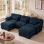 LLappuil 104" Sectional Sofa, U Shaped Modular Sectional Couch with Double Movable Ottoman, Cloud Corduroy Sofa Couch for Living Room