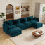 LLappuil 137" Sectional Sofa, Oversized Modular Sectional Couch with Double Movable Ottoman, Chenille Cloud Sofa Couch for Living Room