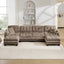 LLappuil 132" Sectional Sofa, Oversized Modular Sectional Couch with Double Movable Ottoman, Chenille Cloud Sofa Couch for Living Room