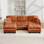 LLappuil 101" Sectional Sofa, Modular Sectional Couch with Double Movable Ottoman, Chenille Cloud Sofa Couch for Living Room